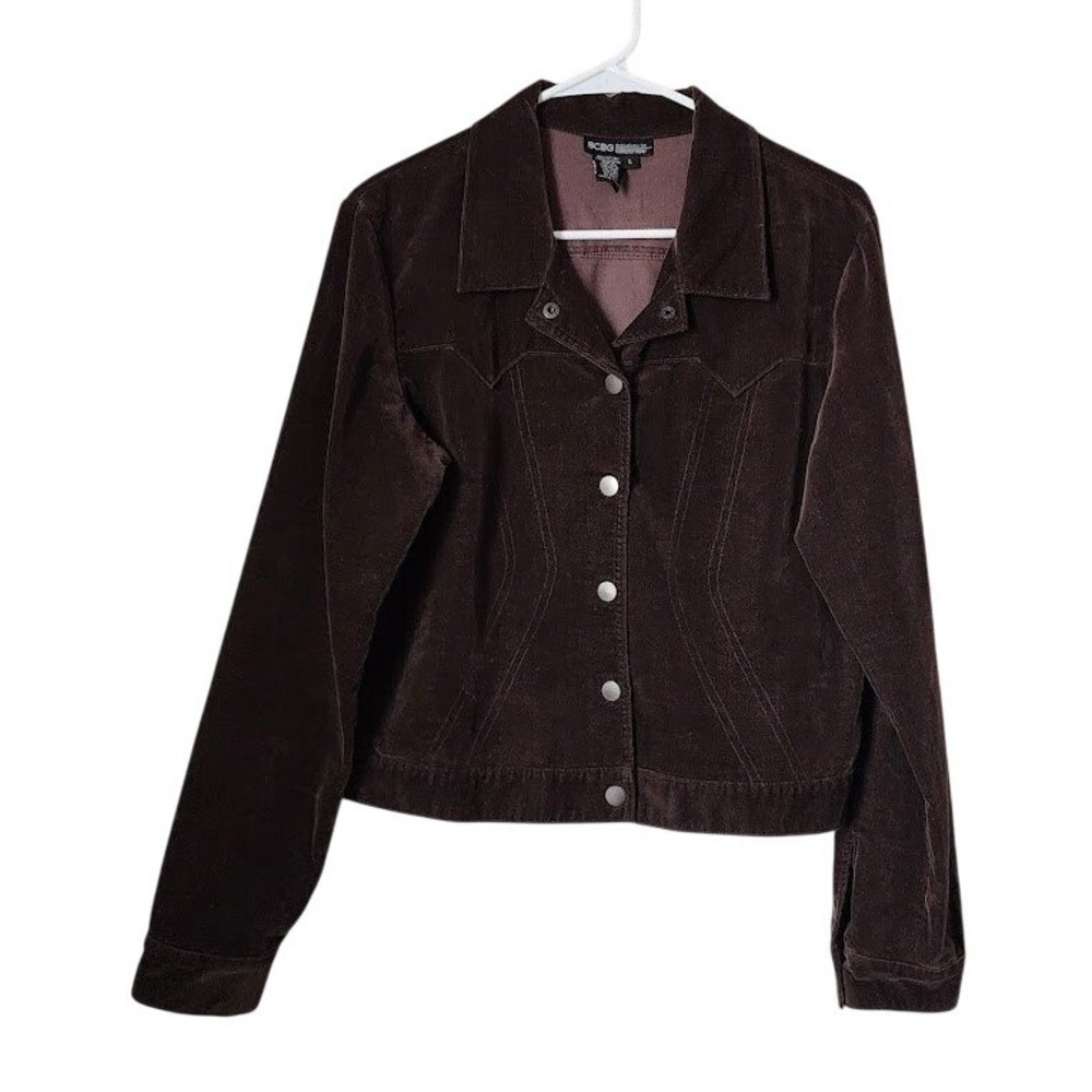 BCBG Nordstrom Vintage Brown Corduroy Trucker Jacket Western Y2K L